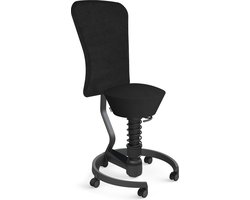 Aeris Swopper-ergonomische bureaustoel zwart- kunstleer- harde wielen- met rugleuning