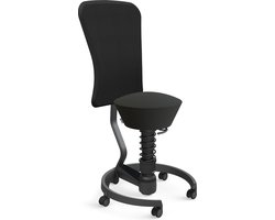 Aeris Swopper- Ergonomische bureaustoel zwart-kunstleer - zachte wielen - met rugleuning