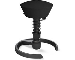 Aeris swopper - ergonomische kruk - glijdoppen - microvezel - zwart