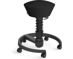 Aeris swopper - ergonomische kruk - zachte wielen - harde ondergrond - microvezel - zwart