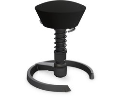 Aeris Swopper High - ergonomische bureaukruk - glijdoppen - zwart onderstel - zitting kunstleder Mediflex - zwart - hoog