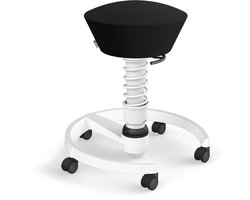 Aeris Swopper- Low - ergonomische bureaustoel - lage veer - wit onderstel - harde wielen- Kunstleren Mediflex zitting - zwart