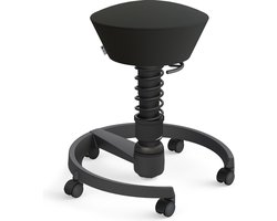 Aeris Swopper Uruguay - Ergonomische bureaukruk - zwart kunstleer - zwart frame - zachte wielen