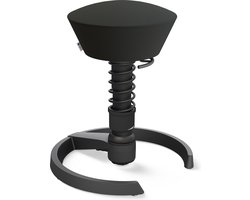 Aeris Swopper Uruquay - Ergonomische bureaukruk - zwart kunstleer - zwarte zitting - gliders