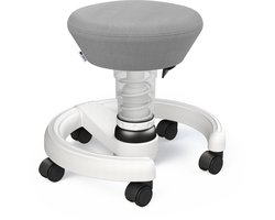 Aeris-Swoppster- balanskruk op wielen voor kinderen - grijze zitting - wit frame - witte veer