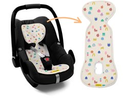AeroMoov Air Layer – Inlegkussen Autostoel – Ademend & Warmteregulerend - Groep 0+ - Funny Shapes