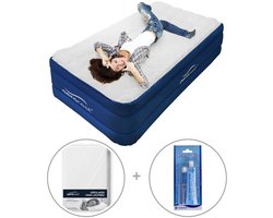 AeroRest 1-persoons luchtbed - Extra lang | 210 cm | Afritsbaar topmatras | Inclusief bijpassend hoeslaken + reparatiekit | Ideaal luchtbed voor langere personen | XL luchtbed | 210 x 99 x 51 cm
