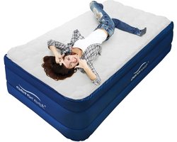 AeroRest 1-persoons luchtbed - Extra lang | 210 cm lengte | Cloud Top | Afritsbaar topmatras | Met ingebouwde pomp | Inclusief draagtas | Ideaal voor langere personen | XL model | 210 x 99 x 51 cm