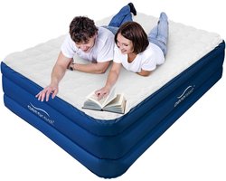 AeroRest 2-persoons luchtbed - Extra lang | 210 cm lengte | Cloud Top | Afritsbaar topmatras | Met ingebouwde pomp | Inclusief draagtas | Ideaal voor langere personen | XL model | 210 x 152 x 51 cm