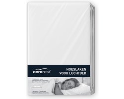 AeroRest hoeslaken tweepersoons luchtbed | Hoeslaken voor luchtbed | Jersey | 100% katoen | Wit | 152 x 203-210 cm