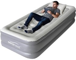 Aerorest Supreme Plush XL luchtbed 1-persoons | Extra lang 210 cm | Met ingebouwde elektrische pomp