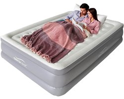 Aerorest Supreme Plush XL luchtbed | 2-persoons hoog luchtmatras | Extra lang 210 cm | Met ingebouwde elektrische pomp | Logeerbed of als tijdelijk matras