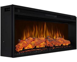 AF42 Multicolor Inbouw Elektrische Haard – 1600W | 3D LED Vuur met Kleurinstellingen & Houtgeluid – 109 cm Zwart – Met Afstandsbediening & Verwarming