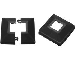 Afbakening-paalbasis-hoekleuningen-balkon-overkapping-glijgleuf-geschikt voor-traphekken-gespreid-formaat-muurmontage-kunststof-materiaal-flexibele toepassingen-nieuwe-wit-2 stuks - paal-afdekkingen.