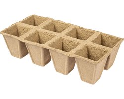 Afbreekbare Plantenpotten - Papieren Kweekpotten - Zaden Zaaien - 100% Biologisch Afbreekbaar - 6x6x6 cm - Bruin