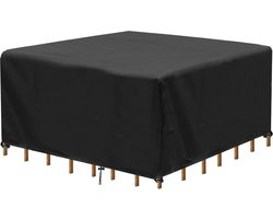 Afdekking voor tuinmeubelen, afdekking, waterdicht, winddicht, uv-bestendig, 420D Oxford-weefsel, groot afdekzeil, beschermhoes voor tuinmeubelen, tuintafel (200 x 200 x 90 cm)