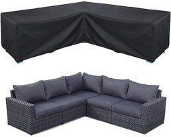 Afdekking voor tuinmeubelen - Waterdicht hoekbankzeil - beschermhoes - voor tuinmeubelen - waterdicht - Tuinmeubelhoes voor L-vormige banken - 286*222*82cm - 210D Oxford-weefsel - bank - zwart