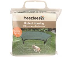 Afdeknet ten behoeve van de metalen konijnenren. Groen.