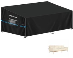 Afdekzeil voor Tuinmeubelen - Waterdichte en Winterbestendige Bescherming voor Terrasbank en Loungebank - 420D Oxford-stof (265 x 102 x 89/61 cm)