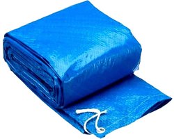 Afdekzeil zwembad - 265 x 175 cm - PE zwembadzeil voor framezwembad 260 x 170 cm - Waterdicht, UV-bestendig, stof- en bladbescherming - Blauw