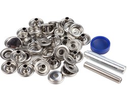 Afdekzeilwinkel - Drukknopen 15mm doek op doek koper nickel