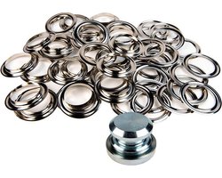 Afdekzeilwinkel - Zeilringen 40mm koper vernikkeld 25 stuks met gereedschap