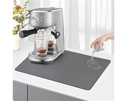 Afdruipmat Keuken - Droogmat Gootsteen - Koffiezetapparaat - Superabsorberend Materiaal - 40 x 50 cm - Grijs
