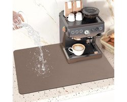 Afdruipmat Koffiezetapparaat - Keukenmat Absorberend - Keuken Werkbladen - Super Absorberend Materiaal - 40x50 cm - Koffiekleur