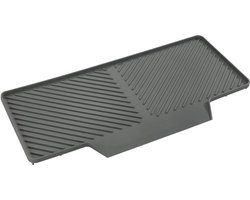 Afdruipmat Neli, kunststof mat voor het afdruipen van servies en bestek, hellend oppervlak en groefstructuur voor optimale waterafvoer, beschermt tegen krassen, in elegant grijs, 20 x 3 x 40 cm
