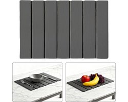 Afdruipmat servies 40 x 30 cm, afdruipmat steen, steen droogmat keuken waterabsorberende kiezelgoer mat keuken hittebestendige, antislip kiezelgoer mat