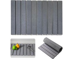 Afdruipmat servies, 40 x 30 cm, Stone Drying Mat Kitchen, opvouwbare stenen afdruipmat voor gootsteen, waterabsorberende kiezelgoer, mat keuken voor badkamer, keuken (donkergrijs)