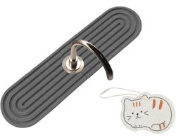 Afdruipmat steen, badmat steen voor wastafel, stenen mat badkamer & afdruipmat gootsteen met 6,5 cm gat (donkergrijs, 45 x 10 cm)