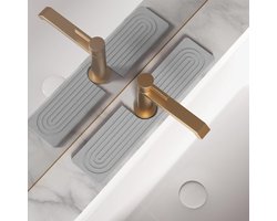 Afdruipmat voor keuken, gootsteen, U-vormige diatomiet, sneldrogende steen, super absorberende beschermer, antislip spatbescherming voor keuken, badkamer (grijs, 40 x 10 cm)