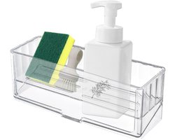 Afdruiprek Gootsteen - Keuken Organizer - Vaat Droogt - Zelfafvoerend Ontwerp - 28.5 cm Lengte - Transparant
