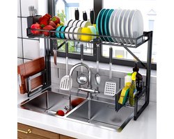 Afdruiprek - Gootsteenrek Bestekhouder - Keuken Organiseren - Punch-vrije Installatie - 987 cm - Zilver