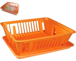 Afdruiprek Keukengerei - Bestekhouder Dienblad - Keuken Organiseren - Met Lekbak - 29x36x12 cm - Zwart