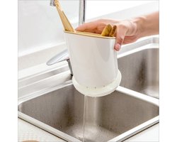 Afdruiprek voor bestek - Organizer Rekken Voor Keuken - Bestek opbergrek - Lekbakje - Bestekbak