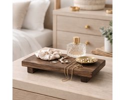 Afecto Houten Tray voor Badkamer,Keuken, Slaapkamer, Hal etc. – Plateau – Rustiek Hout – Organizer - Wastafel Accessoires
