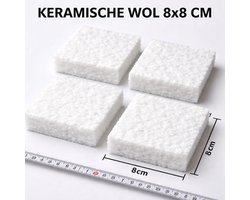 AFECTO Keramische Wol Blokjes 8x8 cm – Set van 4 – Hittebestendige wol –