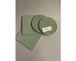 Afecto Pannenonderzetter Hittebestendig - Onderzetters voor Pannen - onderzetters voor glazen - Siliconen Mat - Pannenlappen en Ovenwanten - Pot open maken - Afgiethulp - Vierkant - Kleur: licht groen - 4 Stuks