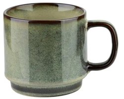 AffekDesign by Mondex – Evie Mokkenset 4-delig – 400 ml – Inclusief Metalen Standaard – Porselein – Groen/Grijs & Bourgondisch – 36 cm Hoog