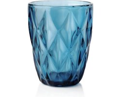Affekdesign - Elise Set van 6 glazen met reliëf - 250 ml - blauw