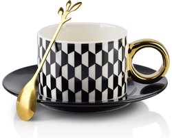 Affekdesign - Kendal reeks - unieke kop met schotel en lepel - 230ml