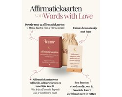 Affirmatiekaarten – Zelfliefde & Rust - Zelfvertrouwen – Inspirerende set in luxe doosje – Houten standaardje -Words with Love