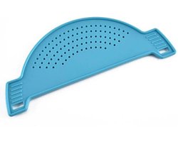 Afgiethulp – Afgietdeksel met handvaten – Makkelijk afgieten - Afgietdeksel - Blauw