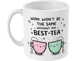 Afscheid Collega Mok – Best-Tea Werk Mok – Bedankt Cadeau Collega – Grappige Koffiemok – Mok met Tekst – Keramisch – 330 ml -11oz