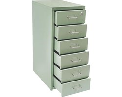 Afsluitbare Ladekast - Rolcontainer Bureaukast - Thuiswerk Organisatie - Met 6 Laden - 28x41x69 cm - Groen