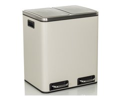 Afvalbak / afvalscheidingssysteem Clean 9 - 30L (2x15L) staal beige hjh OFFICE