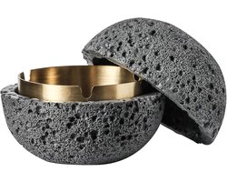 Afvalbak - Betonnen - Interne Cilinder van Metaal - Makkelijk Schoon te Maken - Donkergrijs