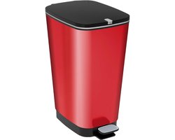 Afvalbak Chic - Prullenbak Keuken - Geurloos Afval Beheer - Deksel met Rubberen Afdichting - 45 Liter - Rood